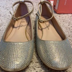Bedazzled Ankle Strapped Flats